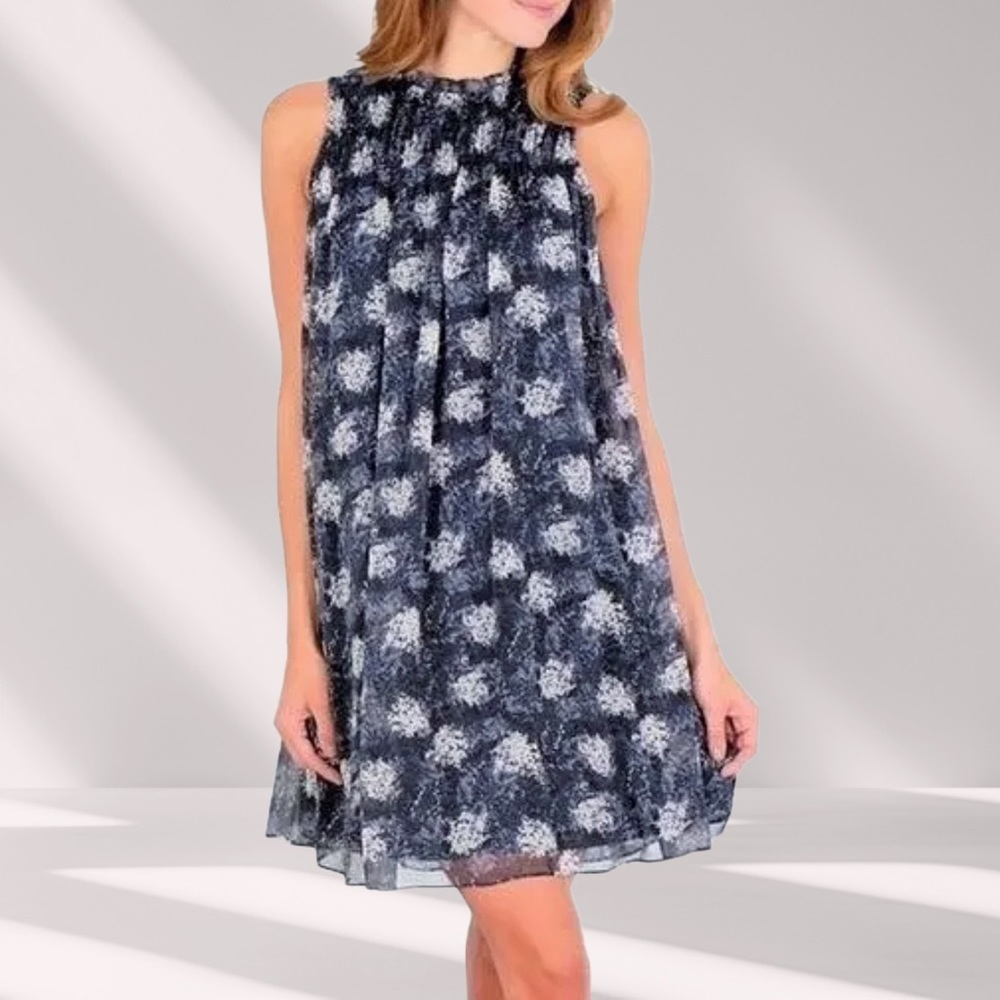 Joie Women’s Navy Floral Baltic Print Mini Dress | Size L